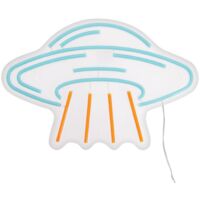 Xanlite - Applique murale néon soucoupe volante, USB filaire, Bleu et orange - UFONEON