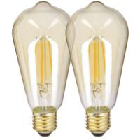Xanlite – Ampoule filament LED vintage ST64 pack de 2 – Culot E27 – 806 lumens – Blanc chaud 1800K – Faible consommation 8W – PACK2RFDE800STA