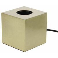Xanlite – Lampe à poser cube en métal laiton E27 60W IP20 – Compacte pour ampoules décoratives – XDLAPCUBIKML