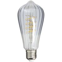 Xanlite - Ampoule Filament LED déco verre ciselé ST64, culot E27, 240 Lumens, Blanc chaud - RFDE240STSTRS