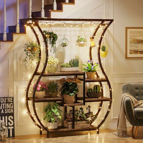 2 Supports Plantes 5 Étages Métal - Étagère Curvy Pour Intérieur/Balcon, Multifonction