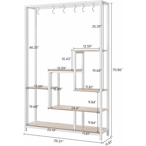 Tribesigns Support Pour Plantes D'Intérieur 5 Niveaux 190 Cm - Étagère Métal Noir Avec 8 Crochets En S, Grand Support Pour Intérieur Et Balcon