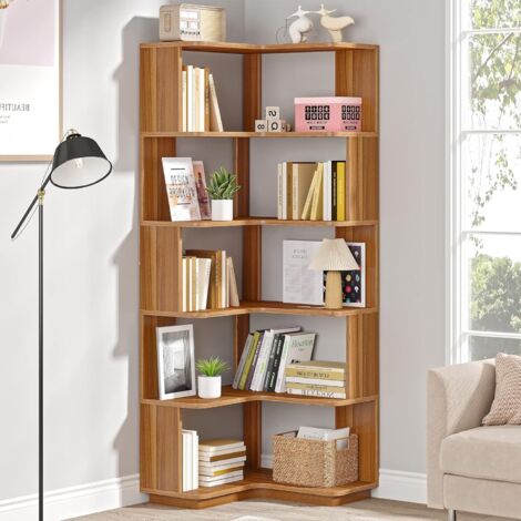 Bibliothèque En Bois 5 Ou 6 Niveaux URBNLIVING - Étagère Rangement Moderne Pour Livres Et Décoration Décoration Intérieure Stockage Pratique