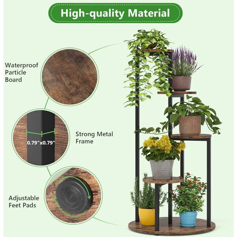 Support Pour Plantes, Étagère D'angle En Bois, 6 Niveaux Support Pot De