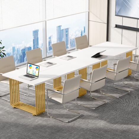 Bureau Informatique Mondeer Avec Étagère - 157x45cm - Chêne/Blanc