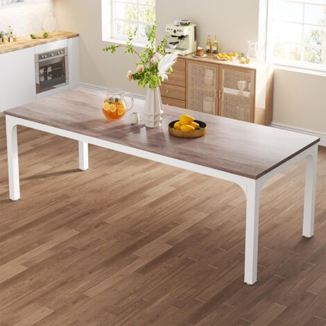 Tribesigns – Table de salle à manger rectangulaire 200 x 70 cm – Pour 6 à 8 personnes – MDF résistant aux rayures – Style industriel moderne (1/5)