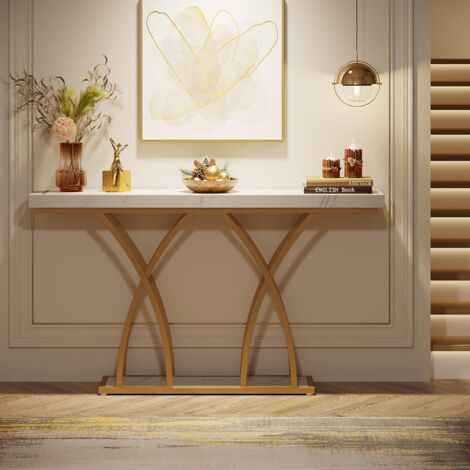 Console D'entrée Avec éclairage LED - 140 Cm, 3 Tiroirs, Design Moderne Pour Salon, Couloir Ou Derrière Canapé