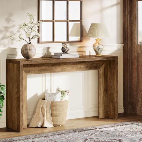 Tavolo Consolle Rustico In Legno 140 Cm - Con Vano Portaoggetti, Per Ingresso, Soggiorno O Corridoio