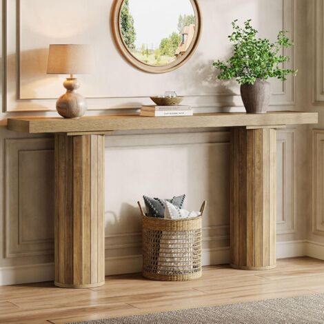 Tribesigns Table console extra longue de 160 cm - Table d'appoint rectangulaire en bois derrière le canapé - Table d'entrée en bois pour salon, couloir, entrée