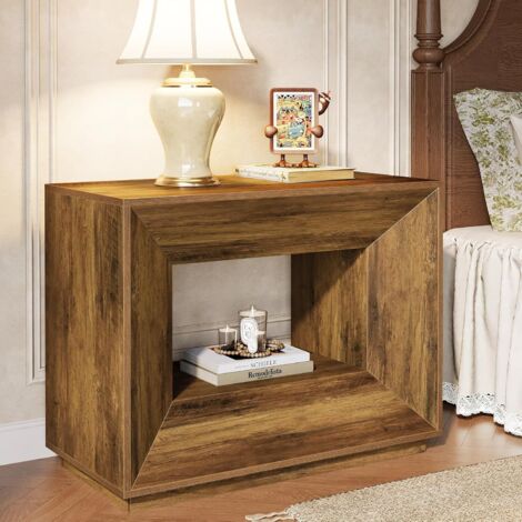 Table De Chevet Rustique En Bois De Sapin Et Chêne