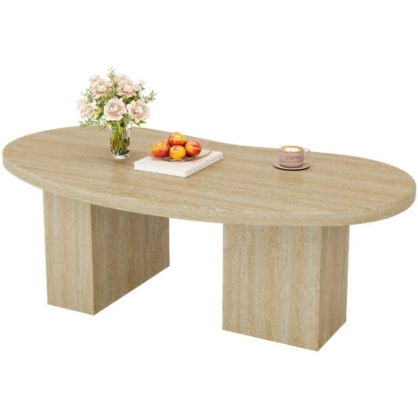 Tribesigns table basse avec rangement, table de salon rectangulaire de 120 cm, t-able centrale en bois à 2 étages (brun rustique