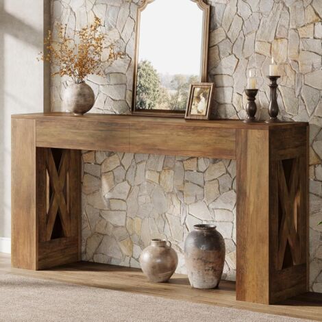 Console Tribesigns - Table d'appoint - Marron - 160 x 30 x 80 cm - Console pour hall