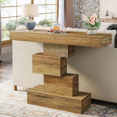 Tribesigns Table console 108 x 30 x 80 cm - Table de couloir avec pied ...
