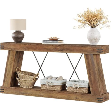 Tribesigns Table Console, 180 x 30 x 85 cm, Table d'appoint, Table de Couloir pour Petit Espace, Table Console avec Espace de Rangement pour Entrée, Couloir, Salon, Marron