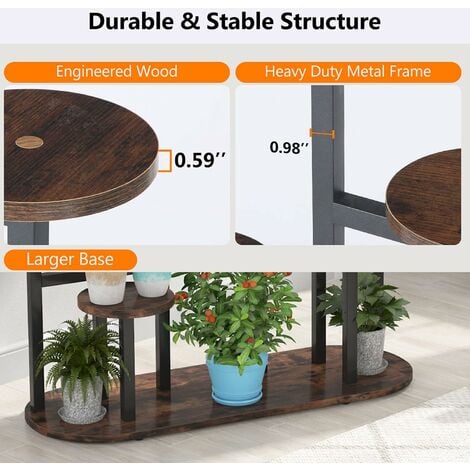 Tribesigns Support pour plantes d'intérieur à plusieurs niveaux 11 étagères pour plantes en pot Support pour fleurs