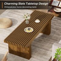 Table Basse Industrielle Tribesigns 120x60cm - Bois Vintage Marron