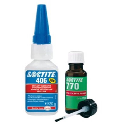 Kit Super Glue Loctite 406 avec activateur Loctite 770 - Liquide -  Bouteille - 20g - Transparent