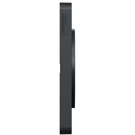 Plaque de finition 2 postes 4 modules aluminium brossé avec liseré anthracite horiz/vert entraxe 71mm Odace SCHNEIDER