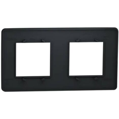 Unica Studio - plaque de finition - Anthracite - 2 postes (NU200454)