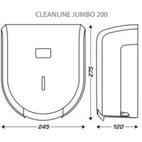 Distributeur de papier hygiénique Cleanline Jumbo 200 - Manuel - sécurisé - 200m - Blanc - Blanc