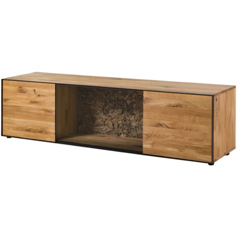 Meuble TV 200x53x52 en bois de Chêne naturel huilé STARNBERG 11 (1/4)