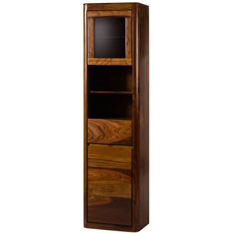 Vitrine - Bois Massif D'acacia Laqué (Bois Naturel) - Design Naturel