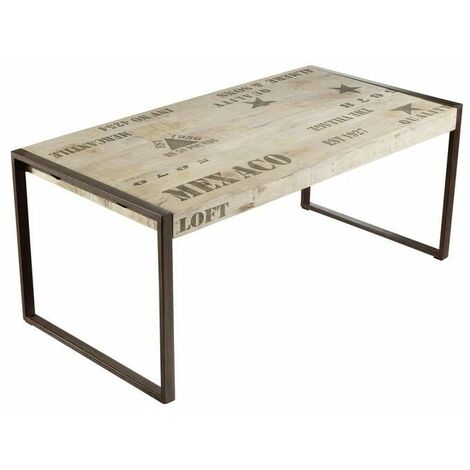 Table à manger 120x70 Manguier brut imprimé Bois naturel FACTORY 122 (1/4)