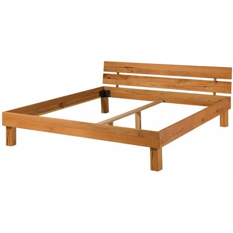 Lit double 160x200 Coeur de hêtre huilé Hêtre naturel TomMe 102