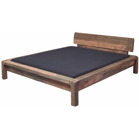 Lit double 160x200 Palissandre huilé Gris taupe BUENO 012