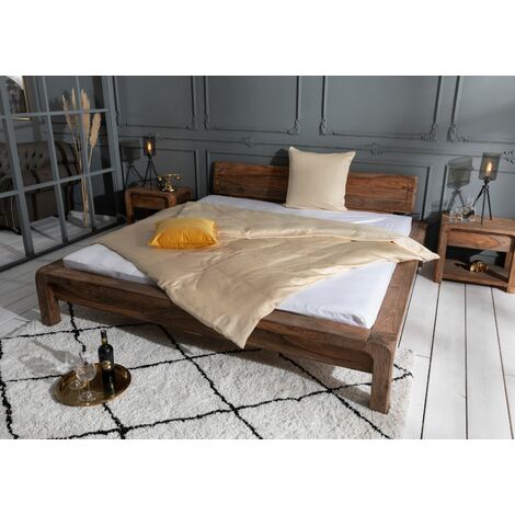 Lit double 160x200 Palissandre huilé Gris taupe BUENO 012