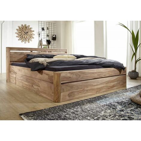 Lit double 160x200 Palissandre teinté Smoked cherry TORONTO 160