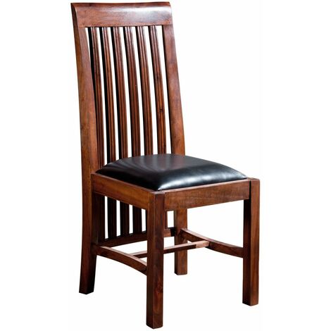 Chaise rembourée 45x51 Acacia laqué Nougat OXFORD 6 (1/4)