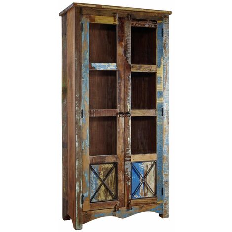 Vitrine 90x40 Bois de récupération laqué Multicolore NATURE OF SPIRIT 52 (1/4)