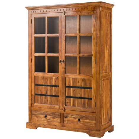 Vitrine 134x50 Acacia laqué Miel OXFORD 0456 (1/4)