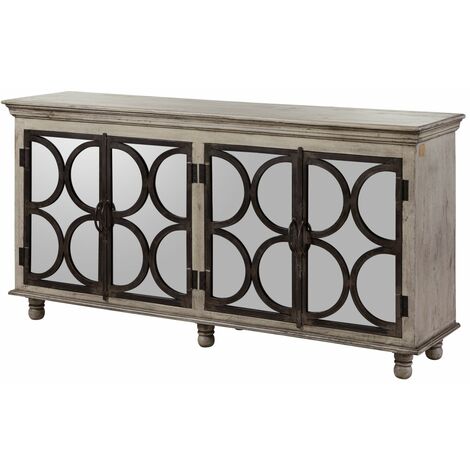 Buffet 183x46 Manguier laqué Gris HERMITAGE 116 (1/4)