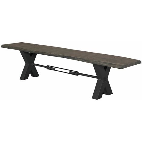 Banc 180x38 Acacia laqué Gris taupe IRON LABEL 146 (1/4)