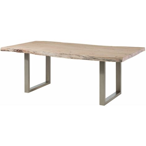 Table à manger 150x100 Acacia laqué Natural stone FREEFORM 141 (1/4)