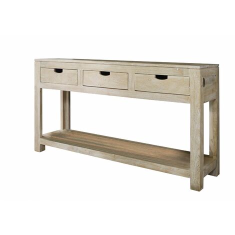 Console 140x40 Acacia blanchi Blanc NATURE WHITE 90 (1/4)