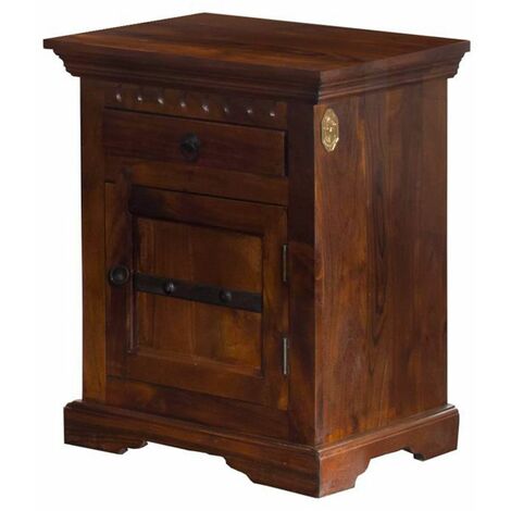 Table de nuit 45x40 Acacia laqué Nougat OXFORD 271 (1/4)