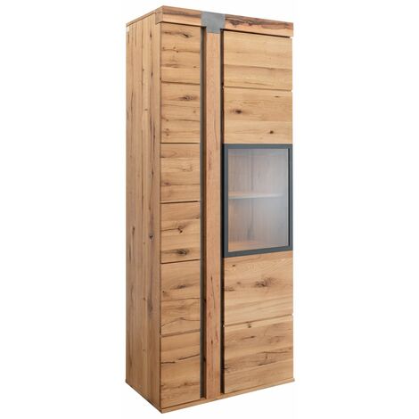 Vitrine 80x45 Chênes sauvage et lombard huilé Bois naturel NEW AMSTERDAM 08