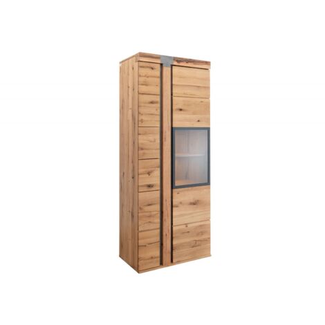 Vitrine 80x45 Chênes sauvage et lombard huilé Bois naturel NEW AMSTERDAM 08