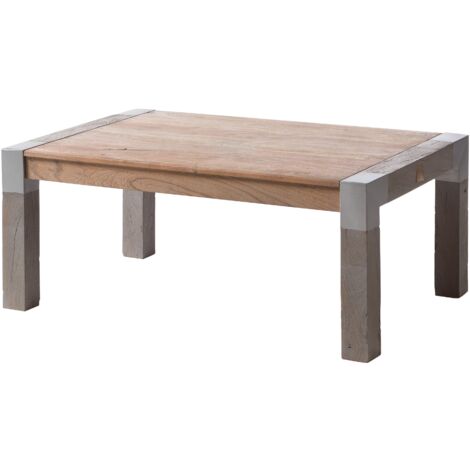 Table basse en bois d' acacia 110x70x45 beige laqué Amsterdam 118 (1/4)