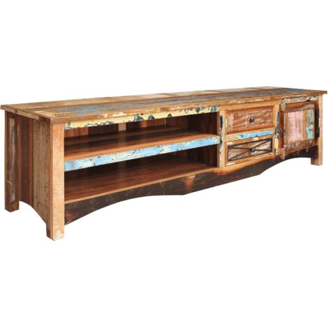 Meuble TV en bois de récupération multicolore NATURE OF SPIRIT 136 (1/4)