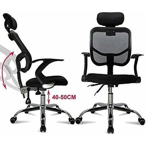 sedia girevole supporto lombare e poggiatesta regolabile TOLEAD Sedia da ufficio ergonomica con rete traspirante 