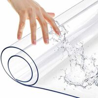 FEMOR Tovaglia di PVC Plastica Rettangolare Trasparente 90 x 160 cm Impermeabile Cucinacopertura Protettiva Panno di Cristallo (A)