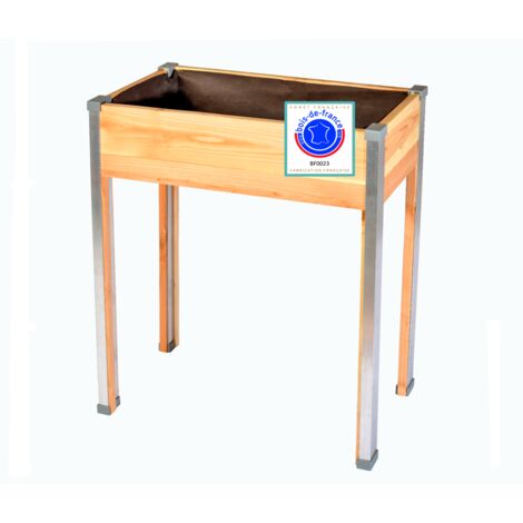 Bac Douglas sur pieds Design petit modèle - Jardinière sur pieds en bois non traité - 65cm x 30cm x 80cm (1/2)