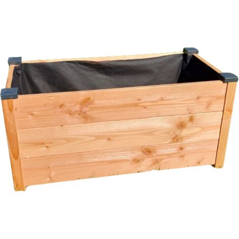 Bac Douglas PREMIUM M - Bac rectangle en bois non traité - 40cm x 83cm x 41cm Epaisseur 19mm