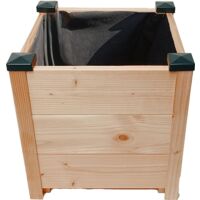 Bac Douglas PREMIUM S - Bac carré en bois non traité - 40cm x 40cm x 41cm Epaisseur 19mm