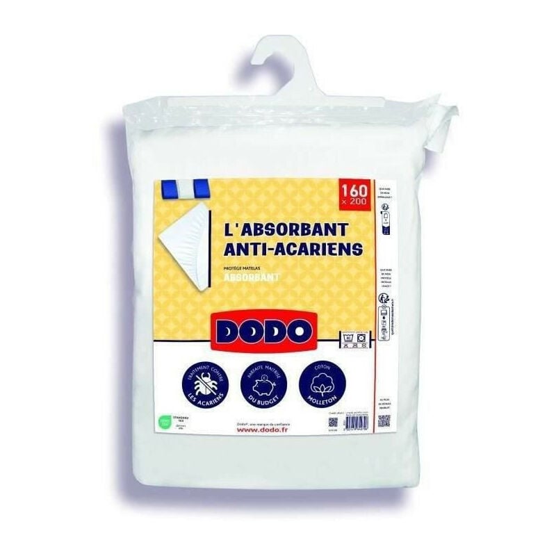 Protege matelas absorbant - 160x200 cm - Coton - Anti acariens