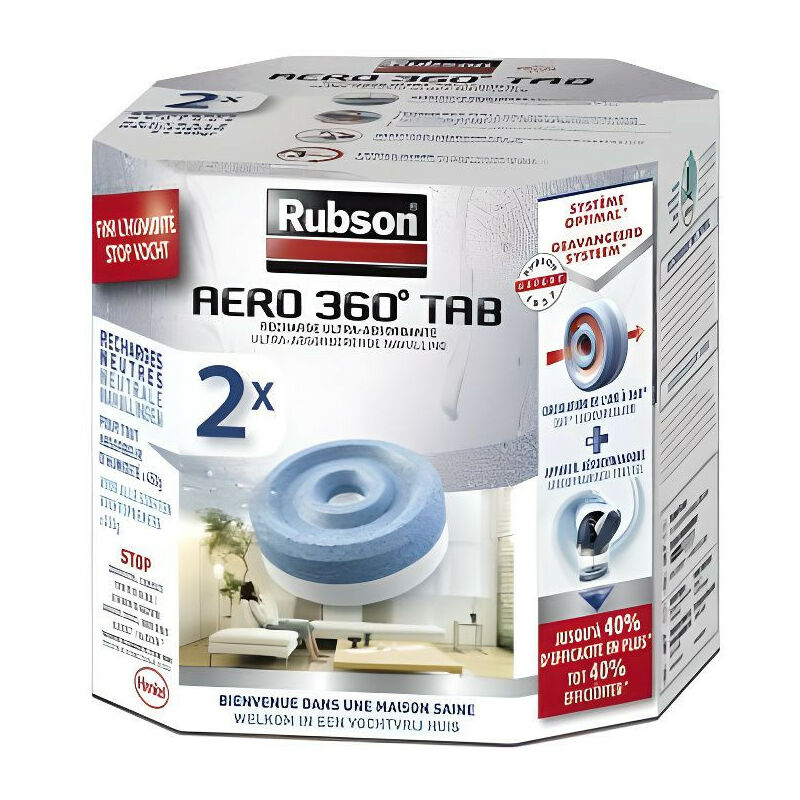 RUBSON PROMO MEGA PACK Lot de 12 recharge Aero 360 Neutre 